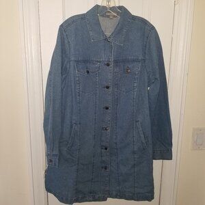 Jessica London Women’s Long Medium Stone Wash Denim Jacket 18W